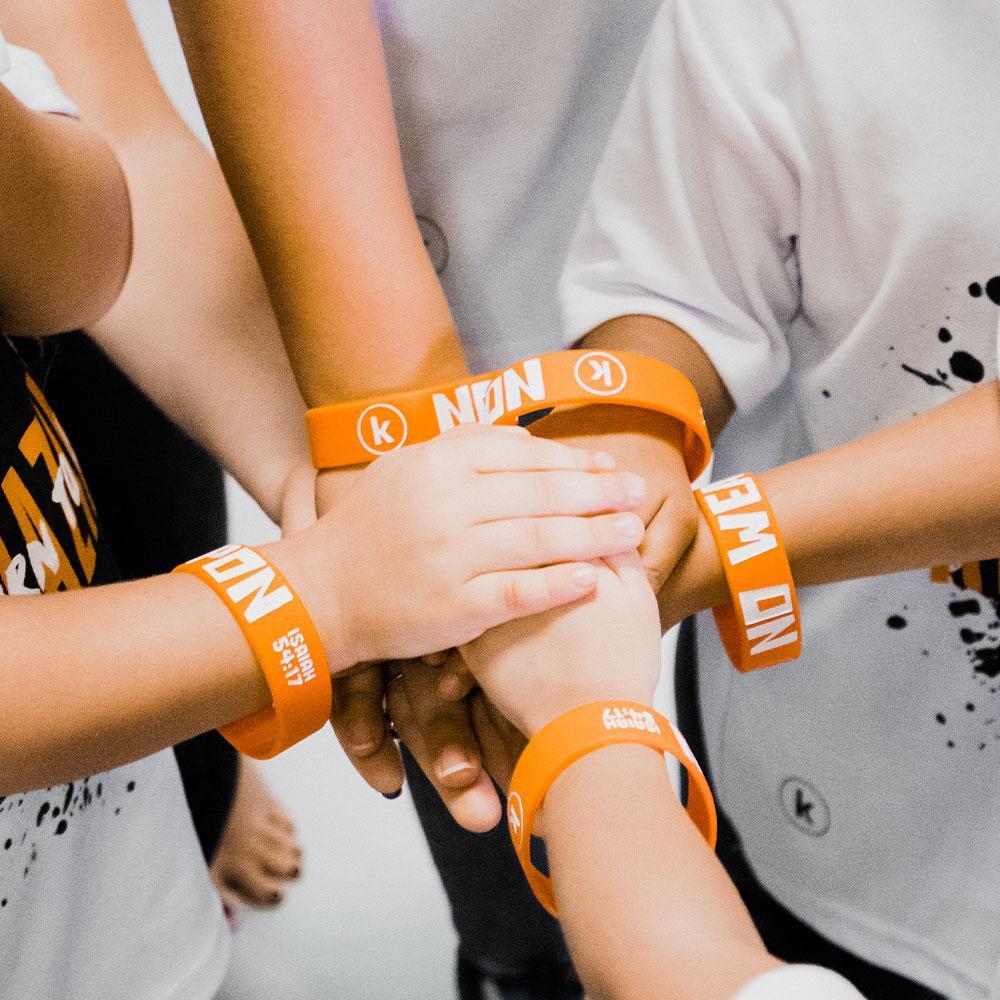 No Weapon Kids Wristband (Orange)