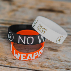 No Weapon Wristband (Grey & Rose Gold)